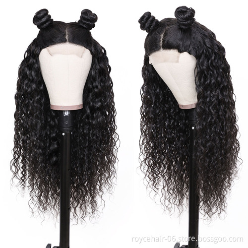 Raw Indian Temple Cuticle Aligned Human Hair Water Wave Curly Weave Hair Styles Braiding Hair  Lace Front Wig
